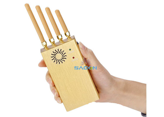 20 मीटर रेंज 4 एंटेना 2W आउटपुट पावर लेदर केस के साथ पोर्टेबल जीपीएस जैमर और सिग्नल जैमर