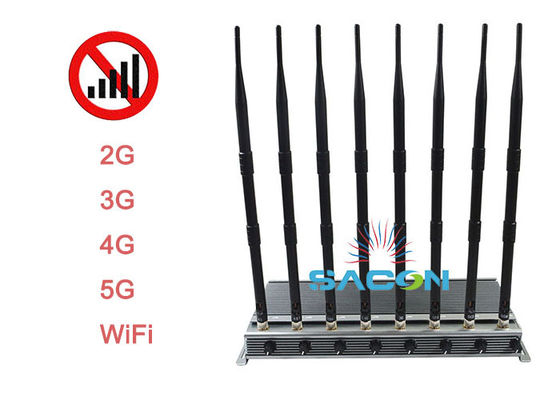 40W आउटपुट पावर 5G सिग्नल जैमर 80 मीटर जैमिंग रेडियस और 3 कूलिंग फैंस के साथ