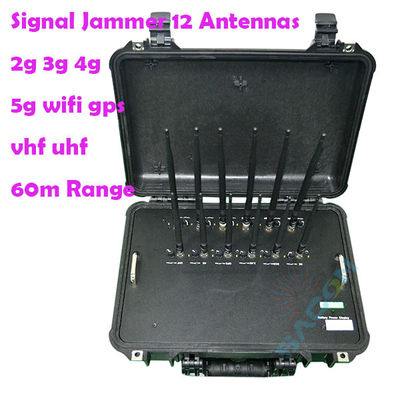 बहु आवृत्ति अवरोधन के लिए 56W 12 एंटीना 868MHz 5G सिग्नल जैमर ब्लॉकर