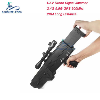 5000mAh 2km 900MHz ड्रोन सिग्नल जैमर वाईफाई 5.8g 2.4G 4 बैंड