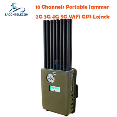 DC12V 16w सेल फोन सिग्नल जैमर 4G 5G VHF UHF हैंडहेल्ड सिग्नल ब्लॉकर