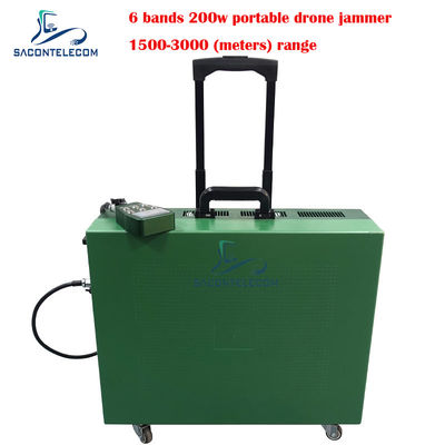 ट्रेलर प्रकार ड्रोन सिग्नल जैमर 200W उच्च शक्ति 3 किमी दूरी के लिए डीजेआई