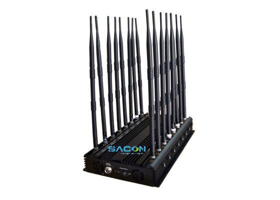38W आउटपुट पावर 16 चैनल सेल फोन सिग्नल जैमर 40 मीटर जैमिंग रेंज के साथ इनडोर उपयोग के लिए
