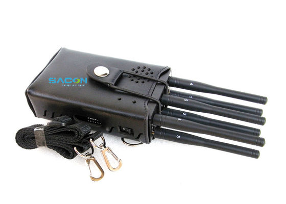 वाईफाई जीपीएस 3जी 4जी ब्लॉक के लिए 20 मीटर रेंज के साथ 6 एंटेना हाई पावर 3W पोर्टेबल सिग्नल जैमर