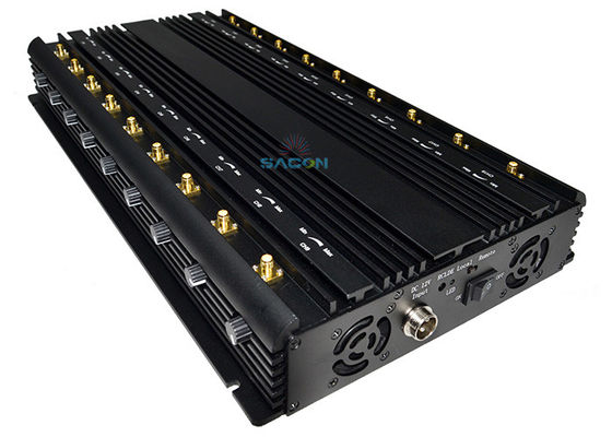 18 एंटीना 42W हाई पावर सेल फोन सिग्नल जैमर 40 मीटर जैमिंग रेडियस के साथ