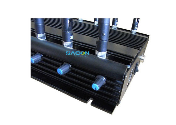 30W आउटपुट पावर 12 चैनल वायरलेस सिग्नल जैमर कार अडैप्टर डिज़ाइन के साथ जेल सेल फोन ब्लॉकिंग के लिए