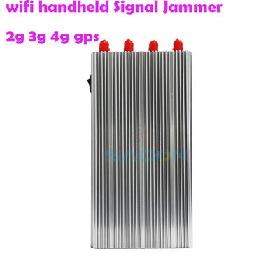 8000mAh बैटरी 8 एंटीना हैंडहेल्ड जीपीएस सिग्नल जैमर 2G 3G 4G सिग्नल ब्लॉकिंग के लिए