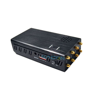 पोर्टेबल 8 बैंड मोबाइल सिग्नल जैमर 8000 एमएएच बैटरी और 2 जी 3 जी 4 जी जीपीएस वाईफाई ब्लॉक के लिए समायोज्य डिप स्विच के साथ