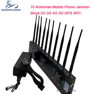 433MHz 40m रेंज सिग्नल जैमर, 10 चैनल और 18W आउटपुट पावर के साथ GPS WiFi ब्लॉकिंग के लिए