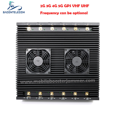 इनडोर 2.4G 5.8G ब्लूटूथ वाईफाई सिग्नल जैमर 12 एंटेना 80w डीसीएस पीसीएस