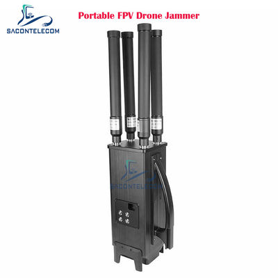 160W 4 बैंड पोर्टेबल ड्रोन सिग्नल जैमर, 1.5KM जैमिंग दूरी और बिल्ट-इन बैटरी के साथ