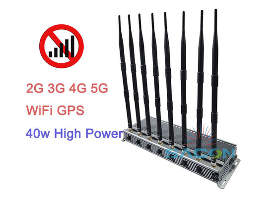 40W हाई पावर 5G सिग्नल जैमर, 8 एंटीना और 80 मीटर रेंज के साथ सुरक्षित क्षेत्रों के लिए